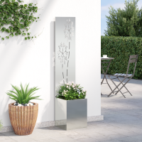 Produktbild för Trädgårds integritetsskärm Silver 32 x 150 cm Galvaniserat stål