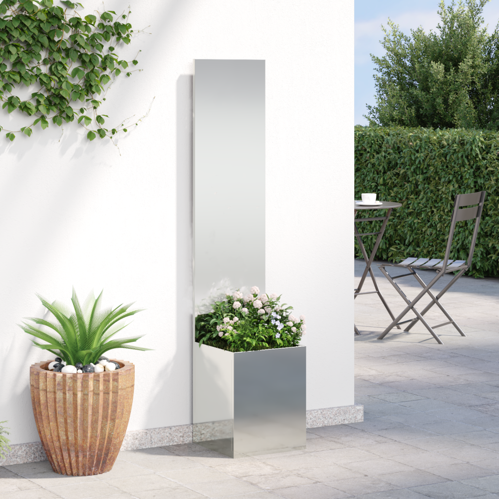 Produktbild för Trädgårds integritetsskärm Silver 32 x 150 cm Galvaniserat stål
