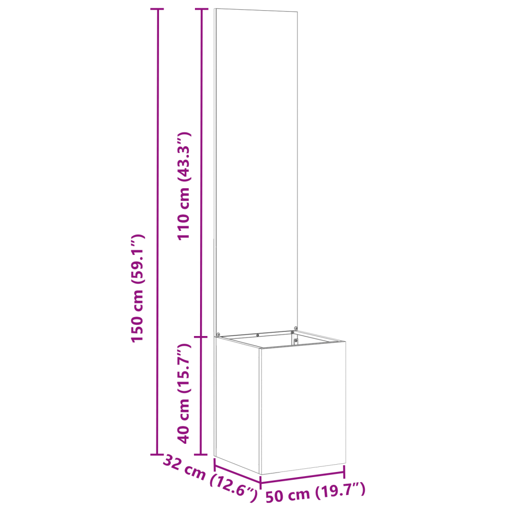Produktbild för Trädgårds integritetsskärm Silver 32 x 150 cm Galvaniserat stål