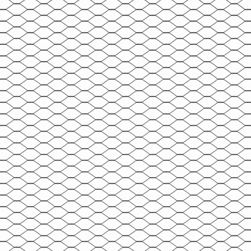 Produktbild för Sexkantigt staket med stolpe 25 x 0,4 m PVC-belagda stål Grå