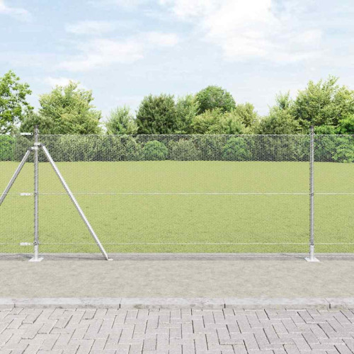 vidaXL Hexagonal stängsel med betongfundament 50 x 1 m Silver Mesh
