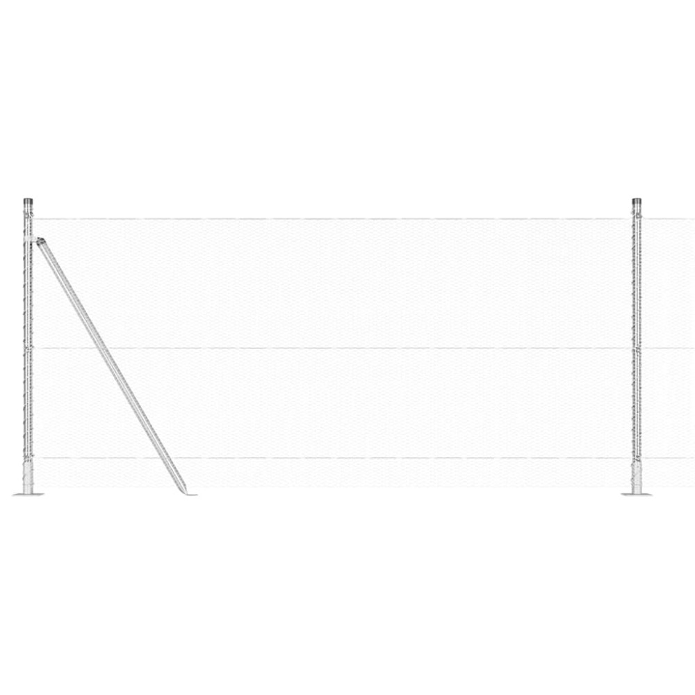 Produktbild för Hexagonal stängsel med betongfundament 50 x 1 m Silver Mesh