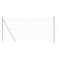 Produktbild för Hexagonal stängsel med betongfundament 50 x 1 m Silver Mesh