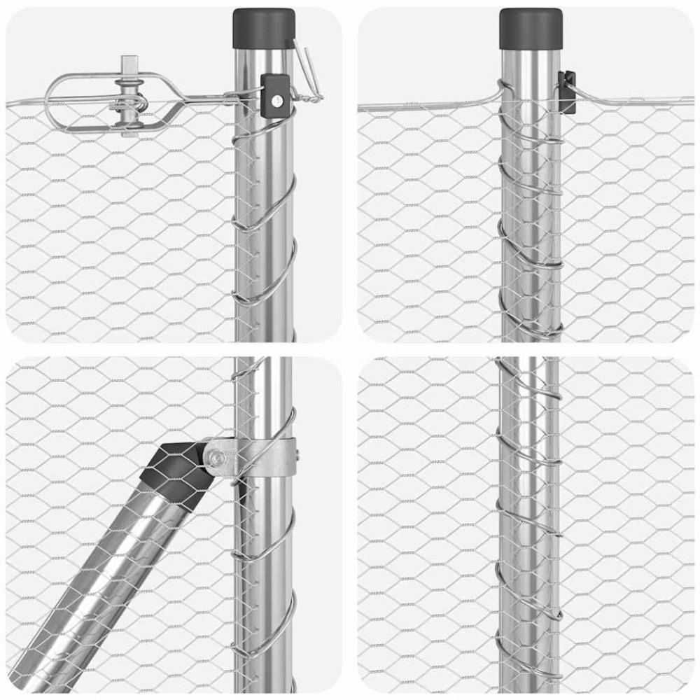 Produktbild för Hexagonal stängsel med betongfundament 50 x 1 m Silver Mesh