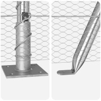 Produktbild för Hexagonal stängsel med betongfundament 50 x 1 m Silver Mesh