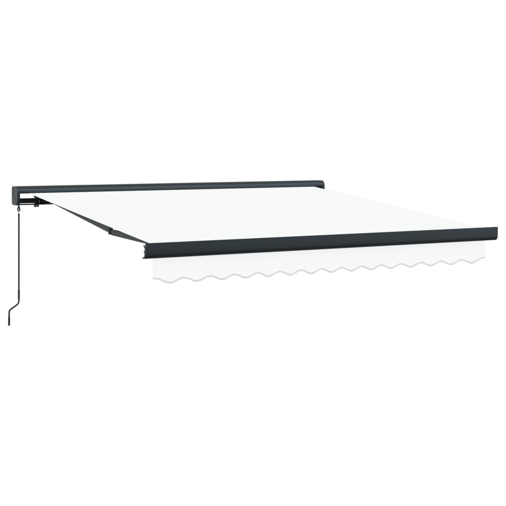 Produktbild för Utdragbar markis Vit 300 x 250 cm Canvas och Aluminium