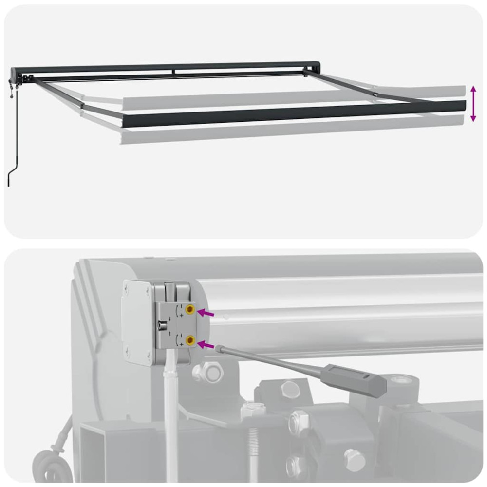 Produktbild för Utdragbar markis Röd och Svart 350 x 250 x 165 cm