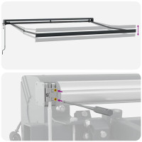 Produktbild för Utdragbar markis Röd och Svart 350 x 250 x 165 cm