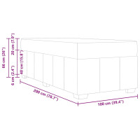 Produktbild för Sängram med madrass Blå 100 x 200 cm tyg