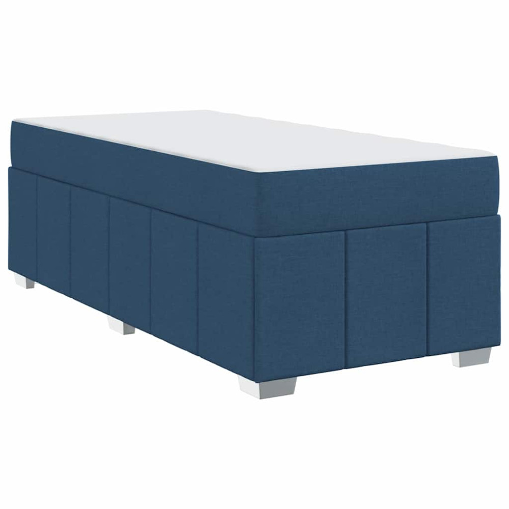 Produktbild för Sängram med madrass Blå 100 x 200 cm tyg