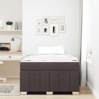 Produktbild för Sängram med madrass Mörkbrun 120 x 200 cm tyg