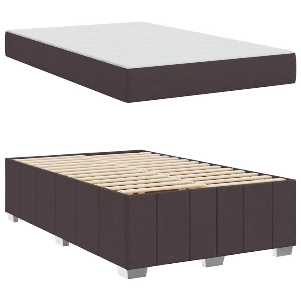 Produktbild för Sängram med madrass Mörkbrun 120 x 200 cm tyg