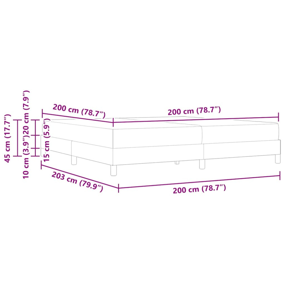 Produktbild för Bäddfjäder med madrass Blå 200 x 200 cm tyg