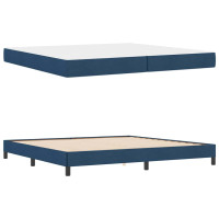 Produktbild för Bäddfjäder med madrass Blå 200 x 200 cm tyg