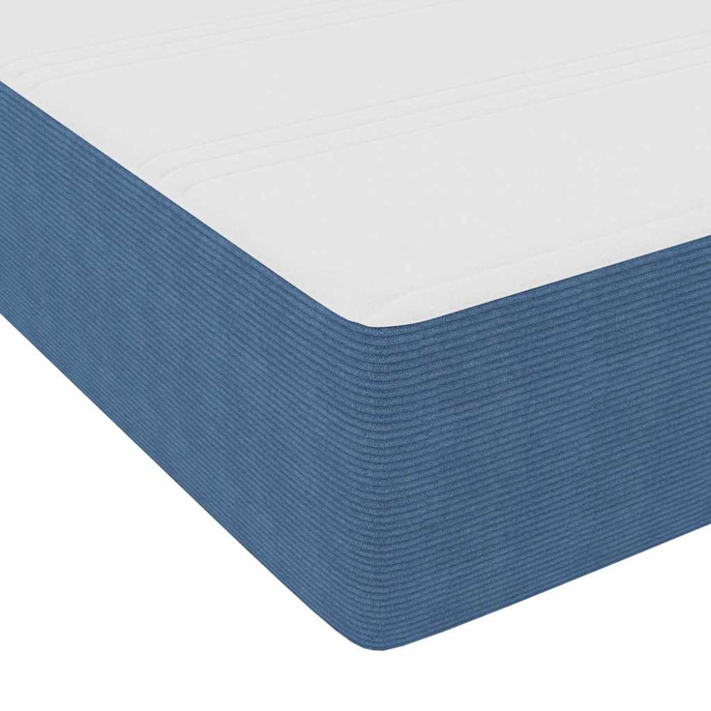 Produktbild för Sängram med madrass Blå 100 x 200 cm tyg