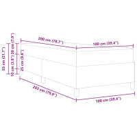 Produktbild för Sängram med madrass Blå 100 x 200 cm tyg