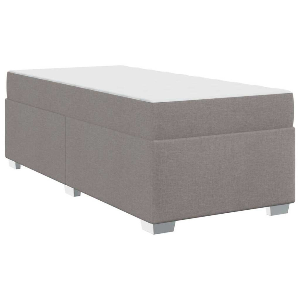 Produktbild för Sängram med madrass Taupe 100 x 200 cm tyg