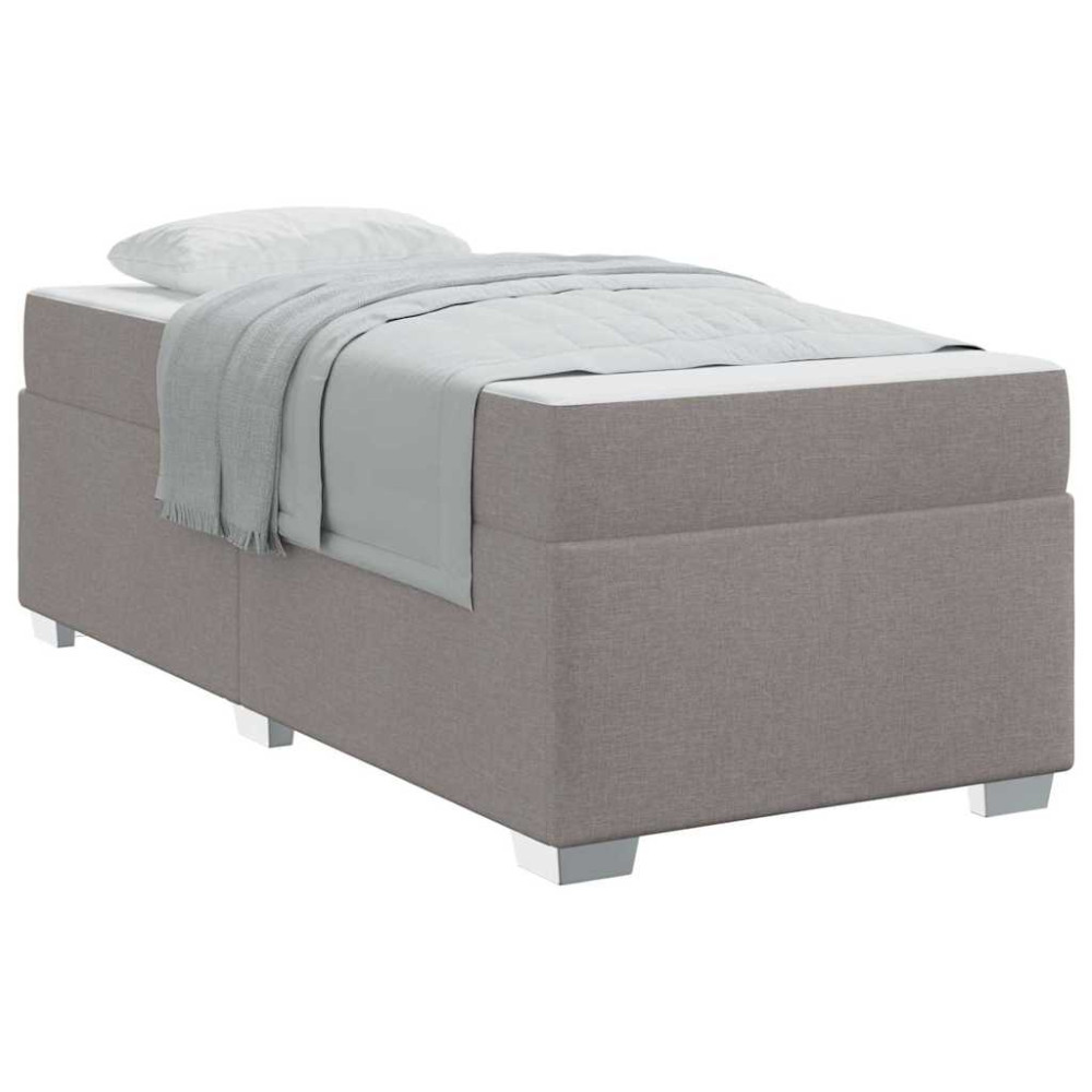 Produktbild för Sängram med madrass Taupe 100 x 200 cm tyg
