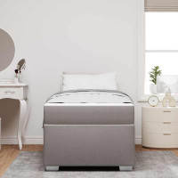 Produktbild för Sängram med madrass Taupe 100 x 200 cm tyg