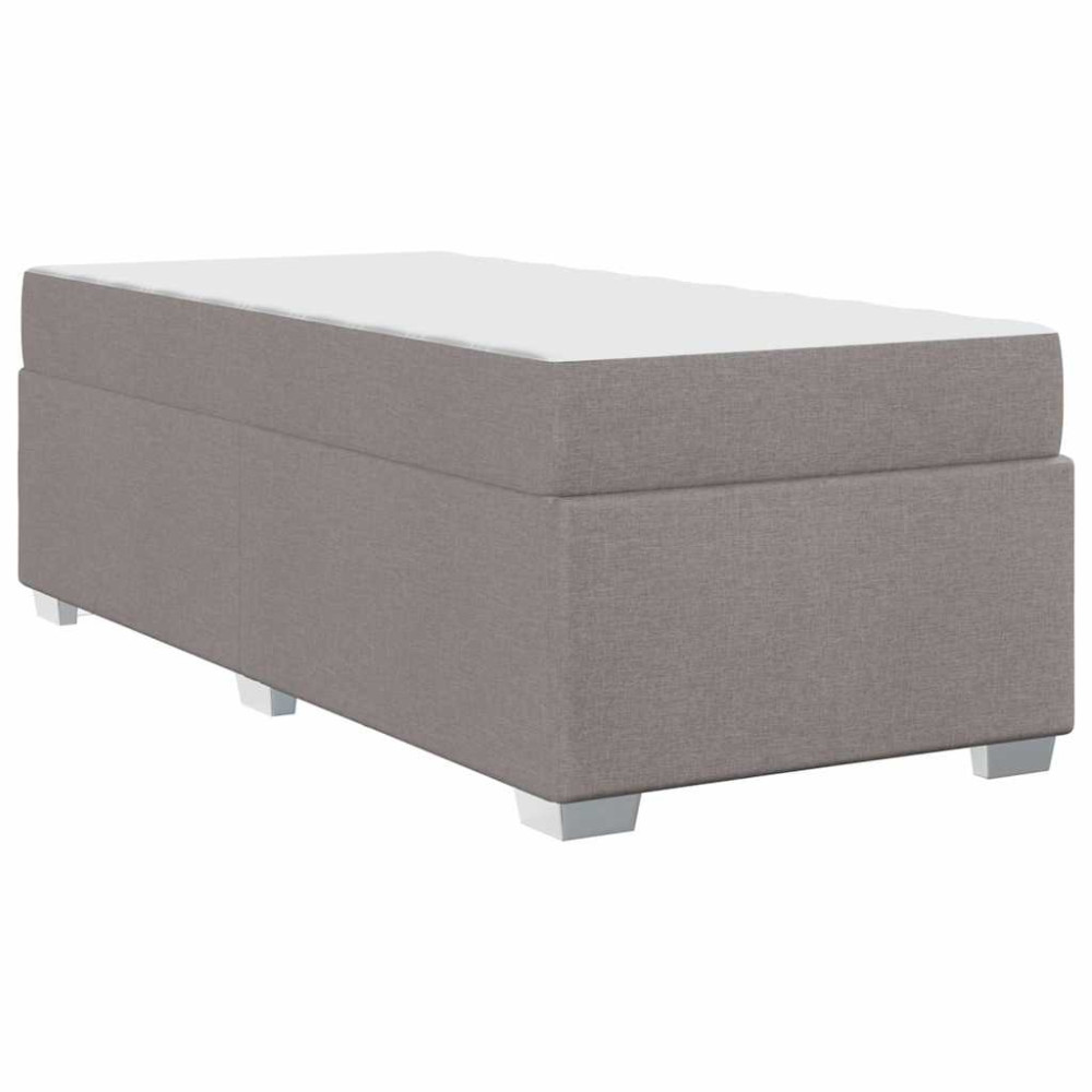 Produktbild för Sängram med madrass Taupe 100 x 200 cm tyg