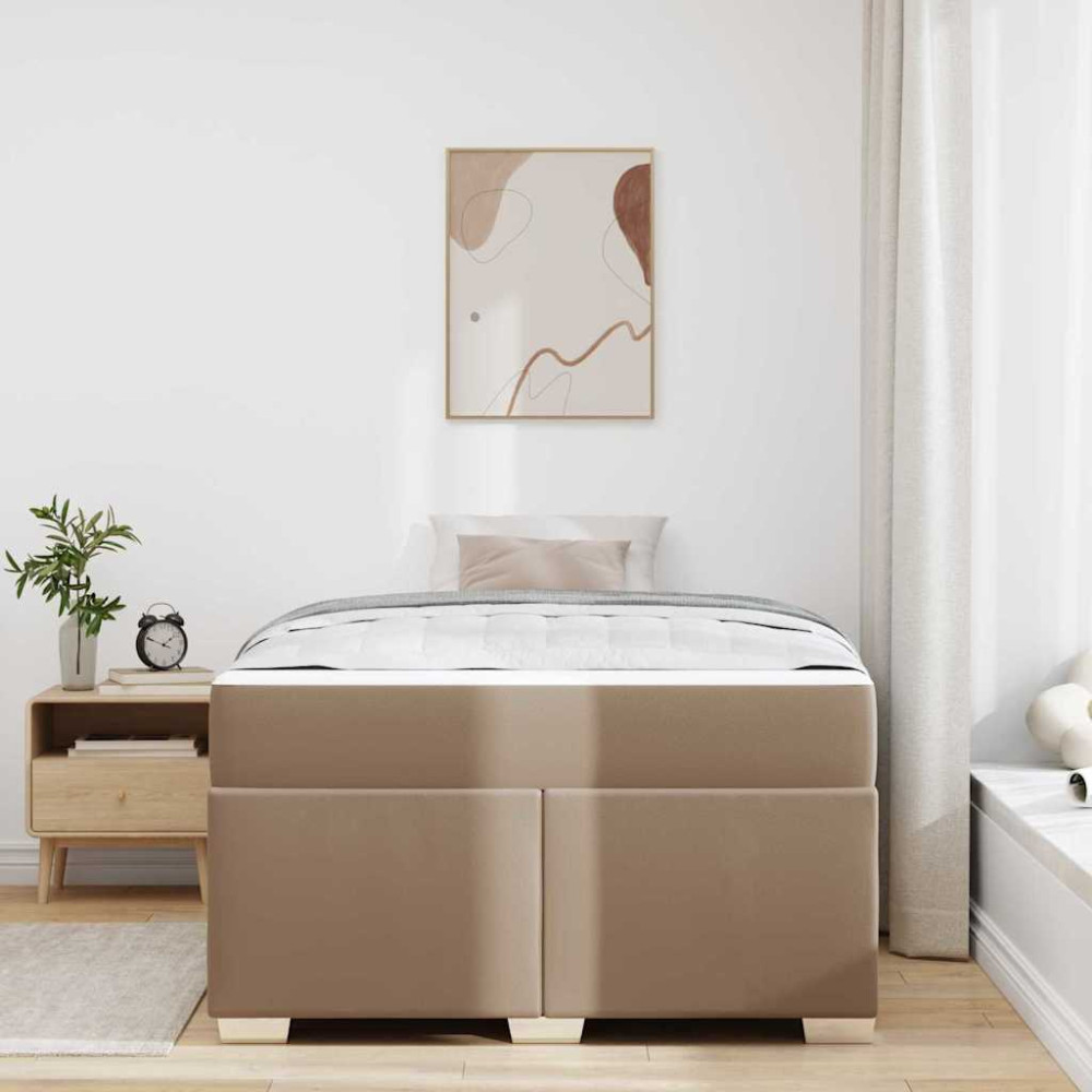 Produktbild för Sängram med madrass Cappuccino 120 x 200 cm tyg