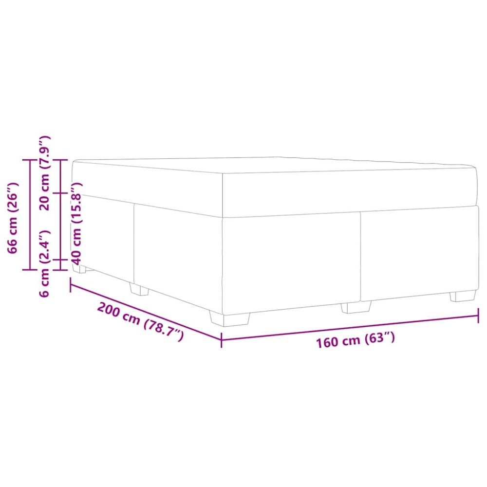 Produktbild för Sängram med madrass Grå 160 x 200 cm tyg