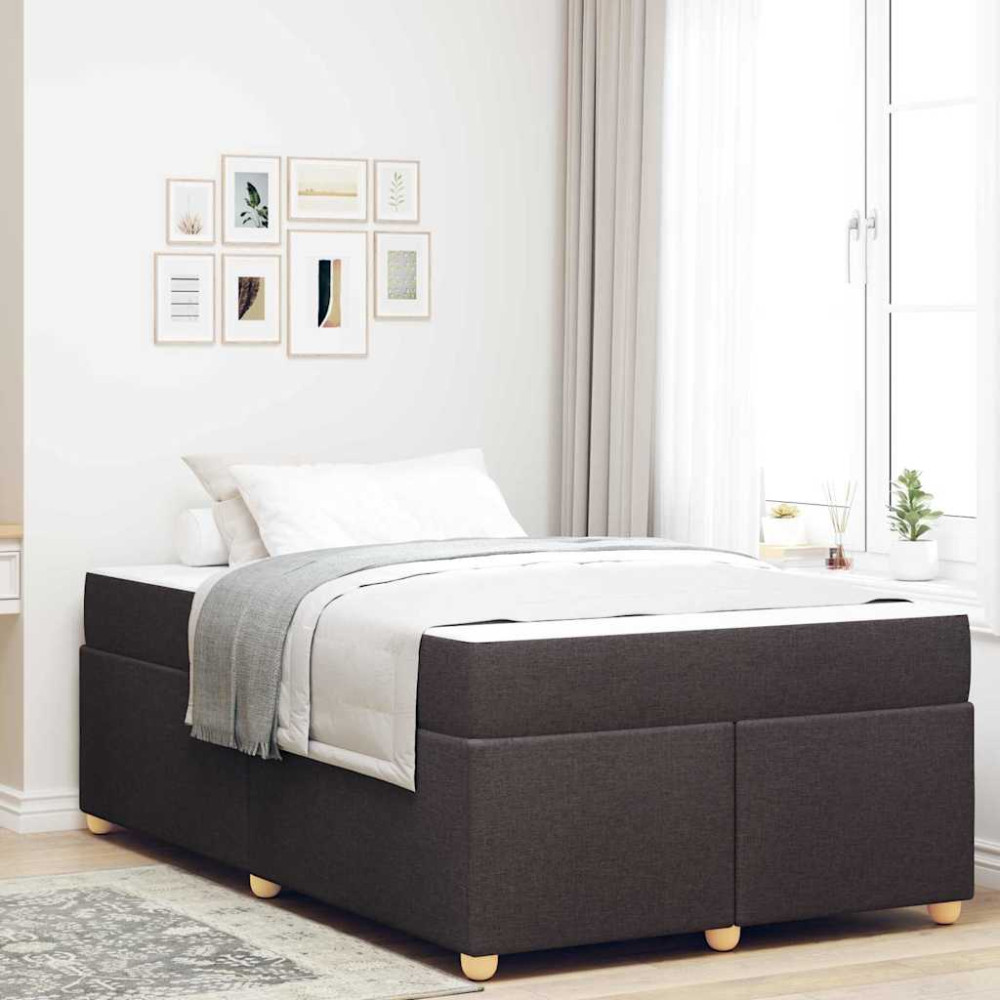 Produktbild för Sängram med madrass Mörkbrun 120 x 190 cm tyg