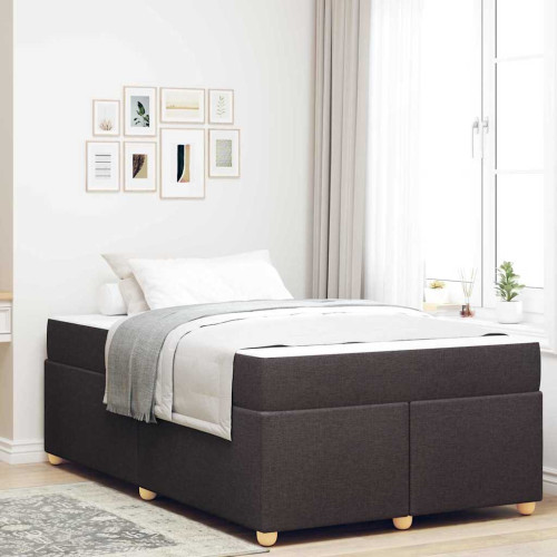 vidaXL Sängram med madrass Mörkbrun 120 x 190 cm tyg
