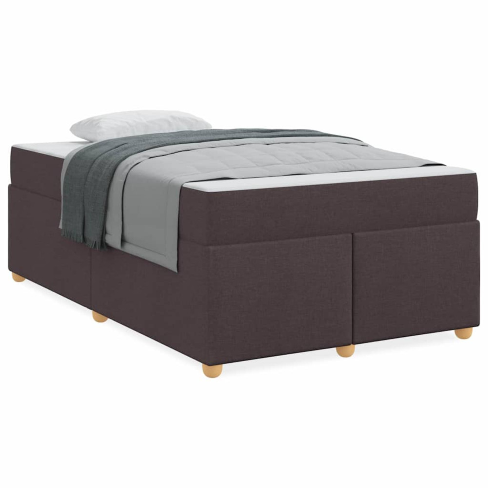 Produktbild för Sängram med madrass Mörkbrun 120 x 190 cm tyg