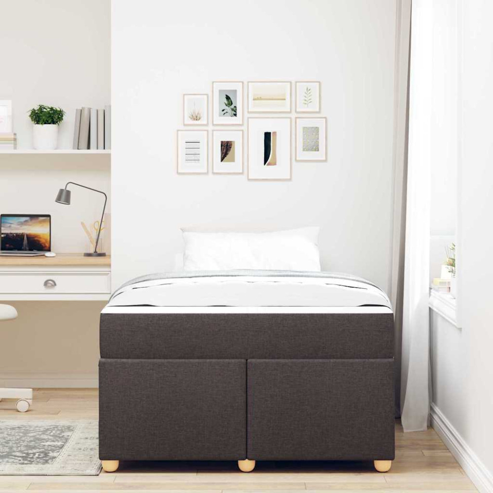 Produktbild för Sängram med madrass Mörkbrun 120 x 190 cm tyg