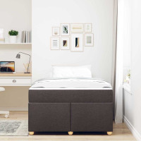 Produktbild för Sängram med madrass Mörkbrun 120 x 190 cm tyg