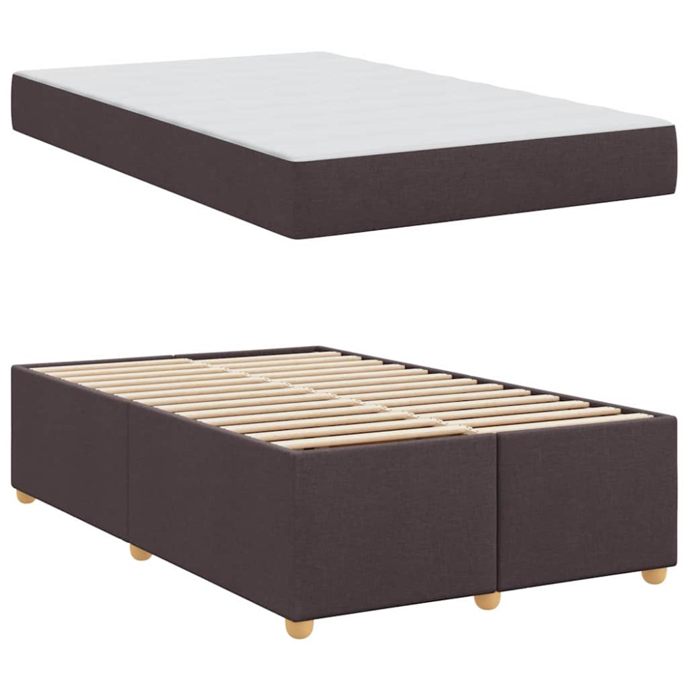 Produktbild för Sängram med madrass Mörkbrun 120 x 190 cm tyg