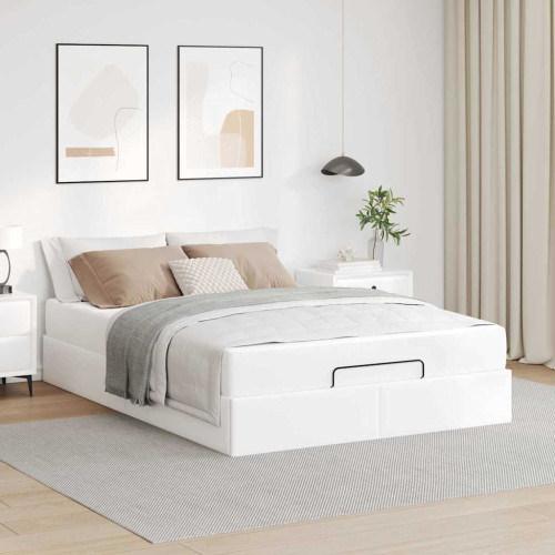 vidaXL Sängram med madrass Övrigt 2 pcs Vit PVC