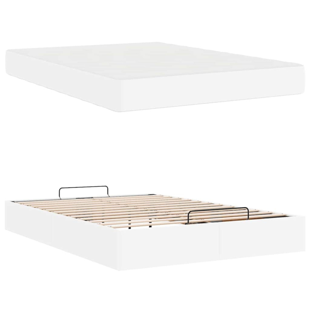 Produktbild för Sängram med madrass Övrigt 2 pcs Vit PVC