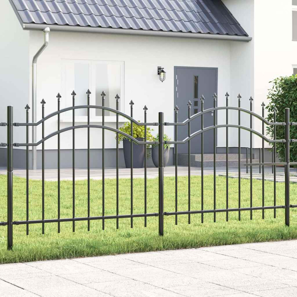 Produktbild för Trädgårdsstängsel Woerden 240 x 140 cm Pulverlackerad stål Grå