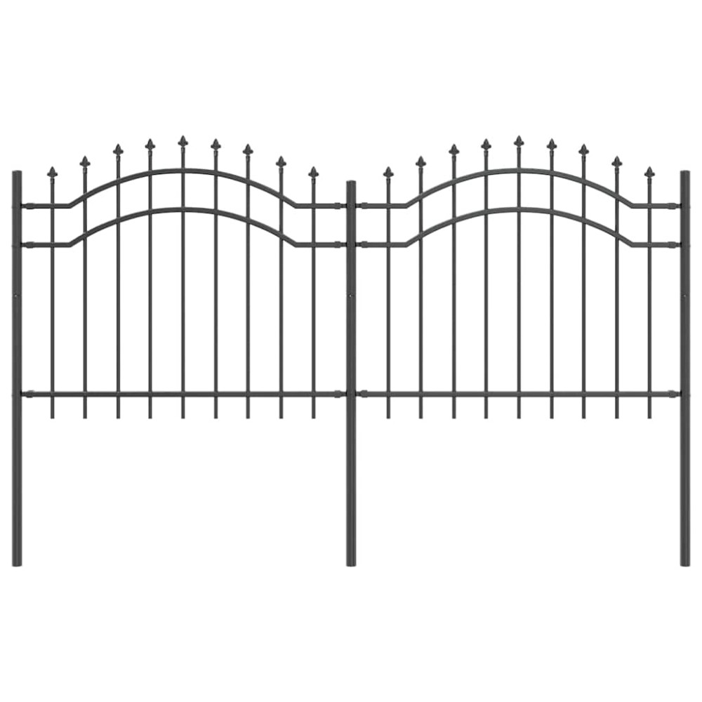 Produktbild för Trädgårdsstängsel Woerden 240 x 140 cm Pulverlackerad stål Grå