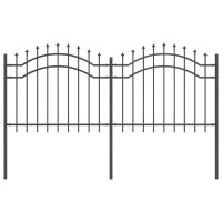 Produktbild för Trädgårdsstängsel Woerden 240 x 140 cm Pulverlackerad stål Grå