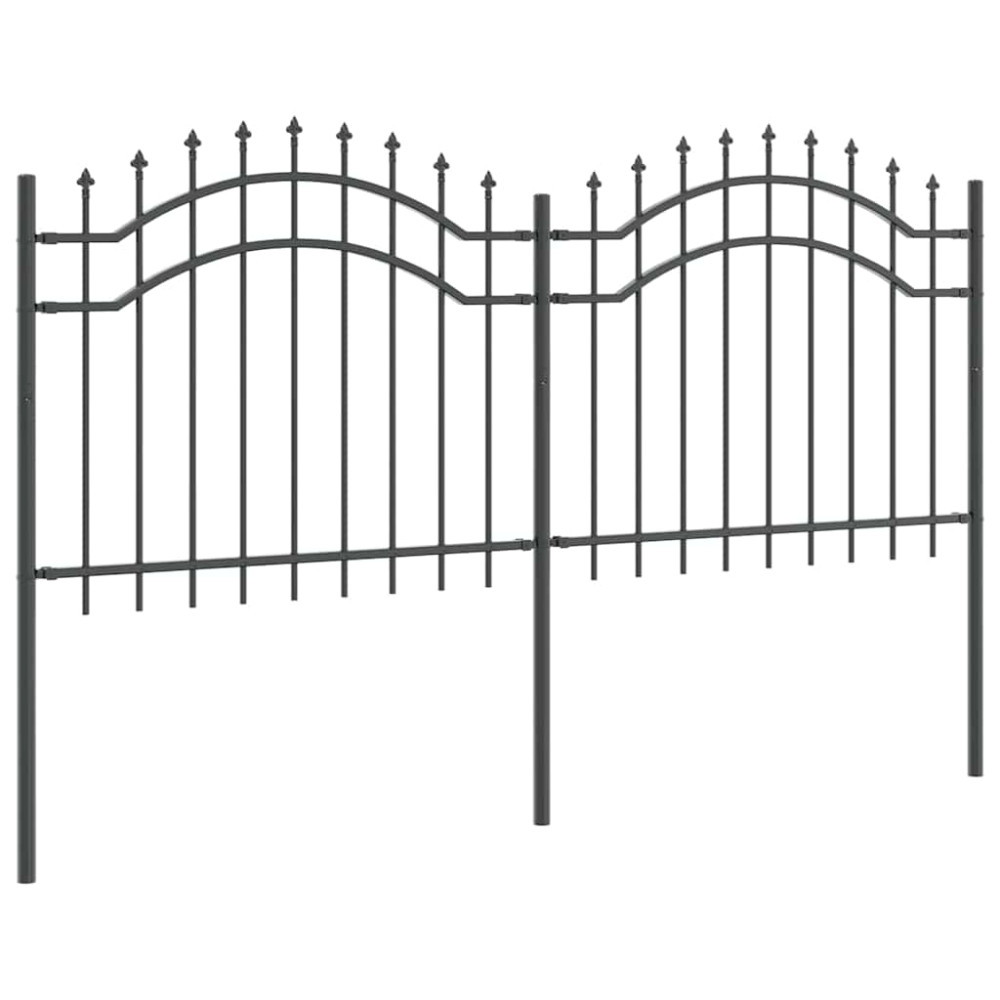 Produktbild för Trädgårdsstängsel Woerden 240 x 140 cm Pulverlackerad stål Grå