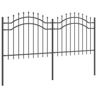 Produktbild för Trädgårdsstängsel Woerden 240 x 140 cm Pulverlackerad stål Grå