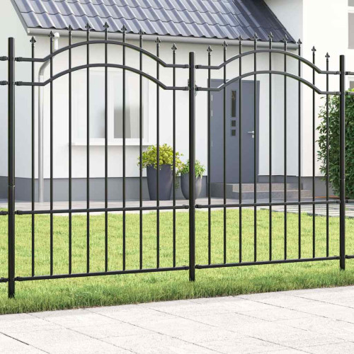vidaXL Trädgårdsstängsel Woerden 240 x 190 cm Pulverlackerad stål Grå
