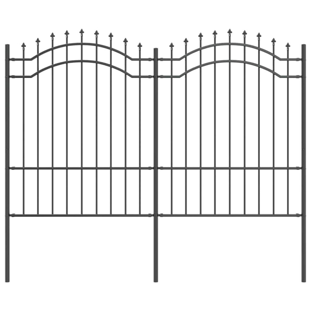 Produktbild för Trädgårdsstängsel Woerden 240 x 190 cm Pulverlackerad stål Grå