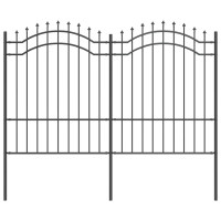 Produktbild för Trädgårdsstängsel Woerden 240 x 190 cm Pulverlackerad stål Grå