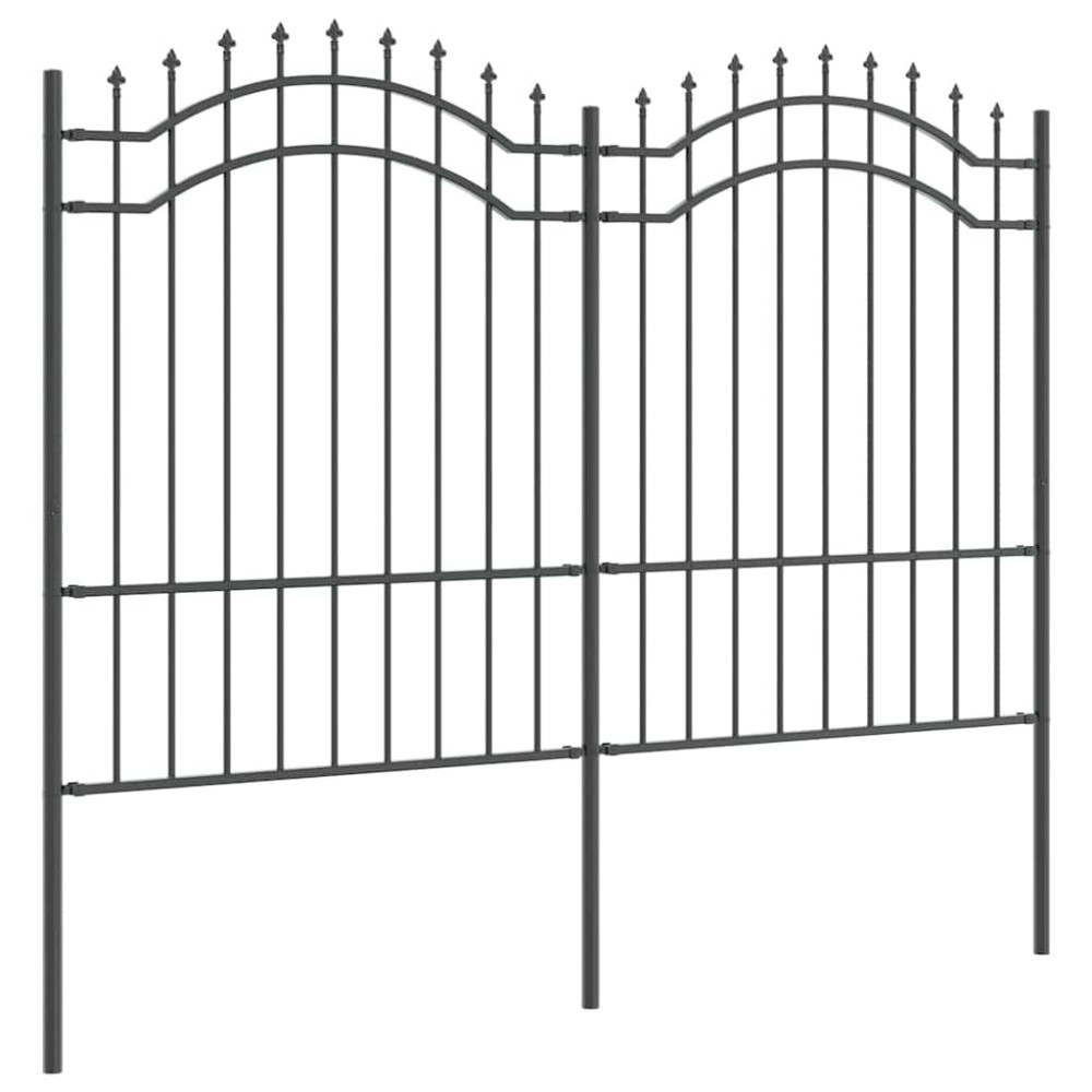 Produktbild för Trädgårdsstängsel Woerden 240 x 190 cm Pulverlackerad stål Grå