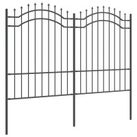 Produktbild för Trädgårdsstängsel Woerden 240 x 190 cm Pulverlackerad stål Grå