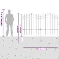 Produktbild för Trädgårdsstängsel Woerden 240 x 190 cm Pulverlackerad stål Grå