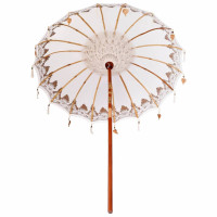 Produktbild för Balinesisk Parasol Kräm 185 x 185 x 260 cm Bomull