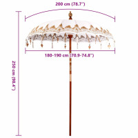 Produktbild för Balinesisk Parasol Kräm 185 x 185 x 260 cm Bomull
