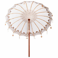 Produktbild för Balinesisk Parasol Kräm 215 x 215 x 260 cm Bomull