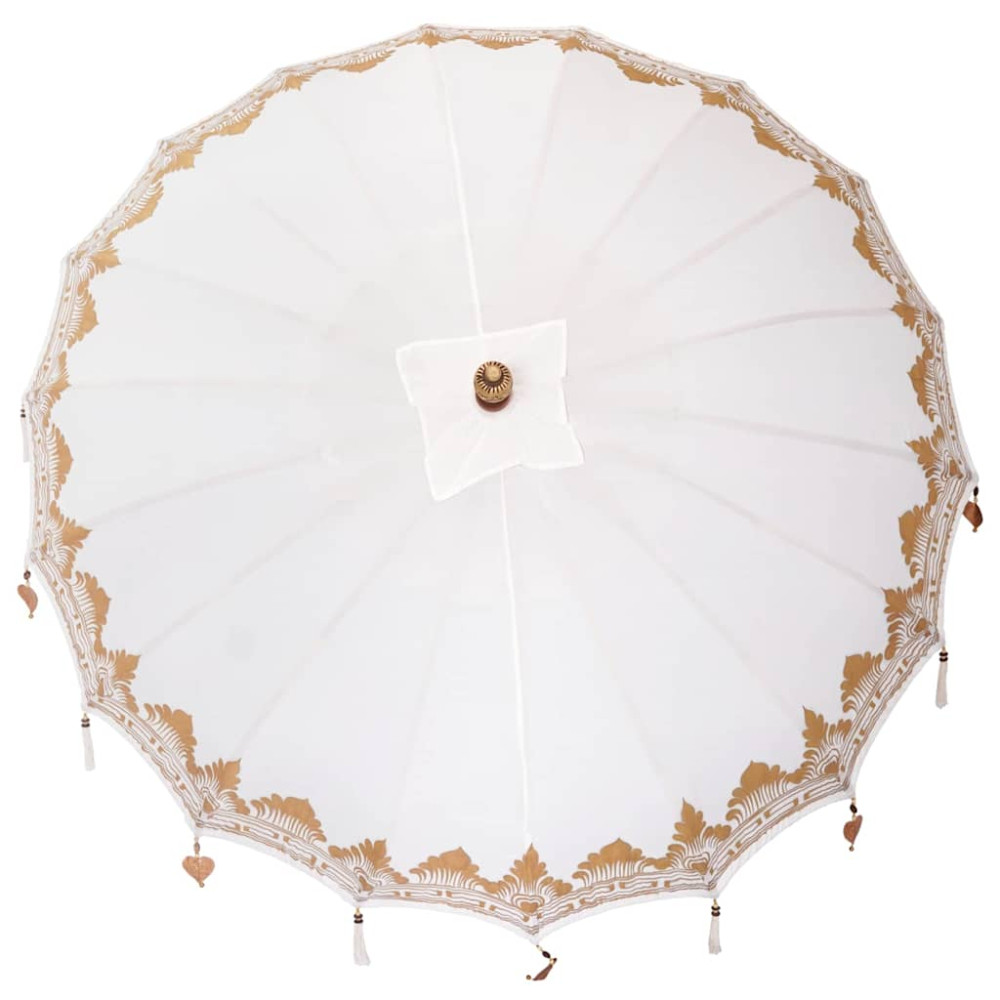 Produktbild för Balinesisk Parasol Kräm 215 x 215 x 260 cm Bomull