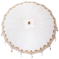 Produktbild för Balinesisk Parasol Kräm 215 x 215 x 260 cm Bomull